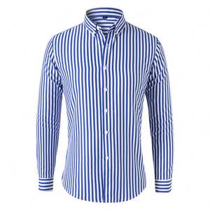 Meilleur nouveau printemps automne hommes décontracté chemises à manches longues col montant couleur unie coupe régulière grande taille - Product Image 5