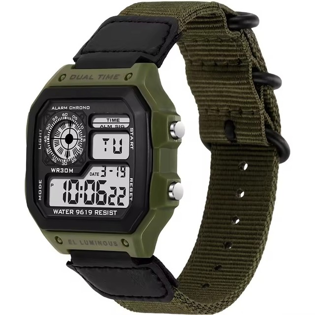 2026 New Digital Watches 9619C Fashion Men's Digital Watches Calendar Alarm Multifunction Men's Watch 3ATM Waterproof Relojes