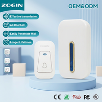 Sonnette sans fil AC IP55 avec 55 sonneries et portée de 200 m, alimentation par batterie, pour hôtel/villa/hôpital, OEM/ODM disponible