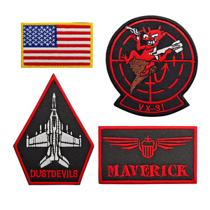 Parches Bordados con Lentejuelas de Alta Calidad, Resistentes a la Decoloración, con Gancho y Bucle, de Tela Ecológica de Lona y Resina, con Diseño de Avión de Combate Top Gun - Product Image 5