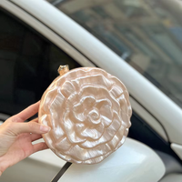 Sac à bandoulière élégant et tendance en acrylique motif rose 2026, pochette créative pour pièces de monnaie et rouge à lèvres, sac de soirée bandoulière