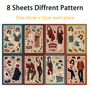 8 collages de personnages de dessins animés coréens originaux par paquet, avec des coques de téléphone très esthétiques pour filles et des autocollants Guka. - Product Image 6