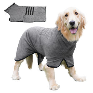 Vente en gros Peignoir pour chien Microfibre <span class=keywords><strong>gris</strong></span> doux ajustable XXL Serviette de bain pour grand chien pour Golden Retriever Husky <span class=keywords><strong>Labrador</strong></span> - Product Image 1