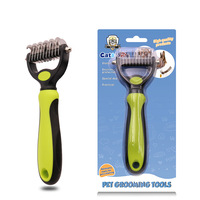 Peine para Desenredar Mascotas J008, Tamaño Pequeño, 11 Dientes, Acero Inoxidable, Mango Antideslizante, Cepillo para Aseo Canino