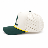 Gorra de Béisbol Impermeable de 5 Paneles, Perforada con Láser, Bordado 3D en Relieve, Logotipo Personalizado, Transpirable, Deportiva, de Secado Rápido para Hombre