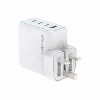 Cargador de Pared GaN de 140W con 3 Puertos USB-C PD + 1 Puerto USB-A QC, Pantalla Digital de Potencia, Enchufe Estadounidense, Cargador Rápido Multipuerto, Bloque de Carga Rápida PD QC
