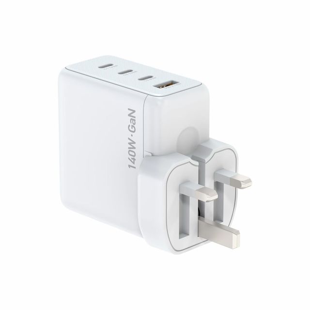 140W GaN Wall Charger 3USB-C PD + 1USB-A QC Digital Power Display US Plug Multi Port Fast Charger PD QC Fast Charging Block