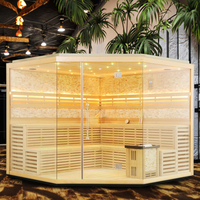 Precios Económicos, Sauna Tradicional Interior de Cedro Rojo y Hemlock, Cápsula de Sauna para 5 Personas