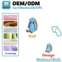 Boneka Kelinci Imut Bergambar Kartun Logo Kustom untuk Paskah, Kelinci Pemalu dengan Kemeja dan Telinga Panjang, Hadiah untuk Anak, Perayaan Festival CPC CE
