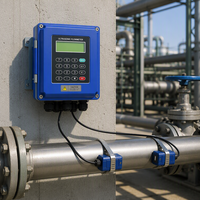 Separater Wandmontierter Ultraschall-Durchflussmesser mit Klemmverschraubung für Industrielle Anwendungen RS485 HART 4-20mA Chemikalien Öl OEM