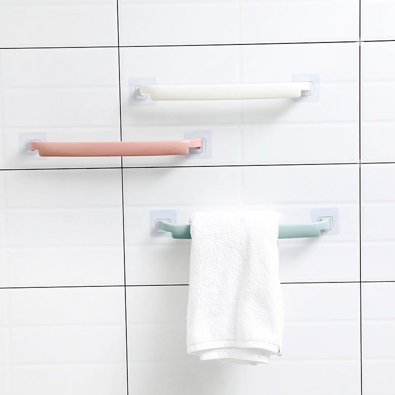 Towel bar Perforation-free Bathroom Extended Bathroom Cool Double Pole Wall Hanging Towel Rack Toilet Single Pole Slipper bar