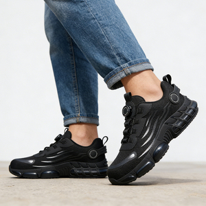 Chaussures de sécurité pour hommes à boucle automatique, embout en acier anti-écrasement et anti-perforation, baskets de travail, approvisionnement direct usine - Product Image 1