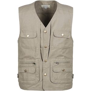 FOXA Men's Multi-Pocket Cotton Lightweight Outdoor <b>Utility</b> <b>Vest</b> Hiking Fishing Photography Work - Product Image 1