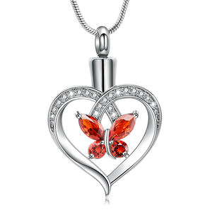 Jijd40033 nuovo 2024 ho una farfalla gemma nel mio cuore gioiello in acciaio inossidabile cremazione personaggio osso cenere cremagliera ciondolo Souvenir - Product Image 3