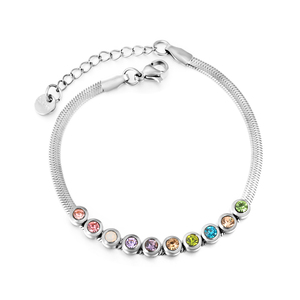 Bracelet chaîne serpent en acier inoxydable plaqué or 18 carats avec incrustation de zircon CZ pour femme, délicat, hypoallergénique, résistant au ternissement, pour usage quotidien - Product Image 3