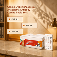 Kit de test rapide en une étape pour clinique vétérinaire : bandelettes de test combinées pour la détection des anticorps EHR ANA BAB (Ehrlichia, Anaplasma, Babesia) chez le chien