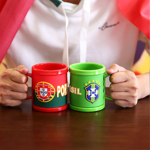 Mug en plastique avec drapeau de l'équipe nationale en relief 3D, souvenir pour les fans de football, Espagne, France, Brésil, Argentine, Angleterre, <span class=keywords><strong>Portugal</strong></span>, Allemagne - Product Image 5