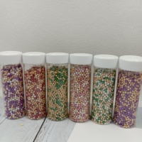 120g Décorations Comestibles en Sucre pour Gâteaux, Mélange de Confettis et Billes Perlées Blanches pour Décoration de Pâtisserie