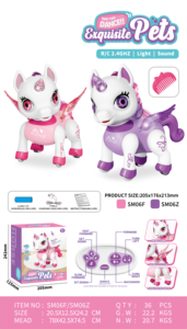 Cheval <span class=keywords><strong>Licorne</strong></span> <span class=keywords><strong>Robot</strong></span> Interactif Télécommandé 2.4G, Marche et Danse avec Lumière LED et Son, <span class=keywords><strong>Jouet</strong></span> en Plastique pour Enfants Filles - Product Image 2