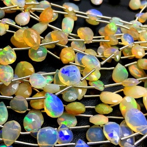 Ethiopian Welo Opal Stone Beads Multi Fire Pear Cut Certified Natural Quality Jewelry Making Loose Faceted Gemstone Toutes les tailles - Product Image 2