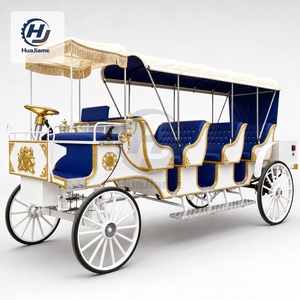 Buggy de luxe Huajia électrique classique en acier blanc, sièges gris, 2 rangées, pour transport VIP touristique, club de campagne, <span class=keywords><strong>immobilier</strong></span> - Product Image 1