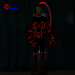 Traje Luminoso de Fibra Óptica, Traje de Baile Eléctrico Luminoso, Disfraz para DJ, Bar, EDM, Festival, Actuación en Escenario, Traje Brillante para Bailarina Gogo - Product Image 3
