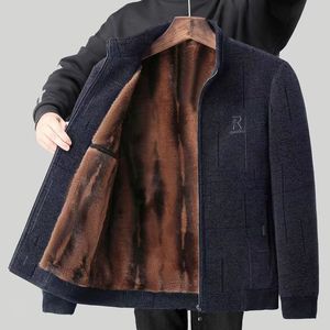 Autunno e inverno Casual giacca imbottita in pile da uomo di mezza età con cerniera e collo alto cappotto per anziani del <span class=keywords><strong>nonno</strong></span> - Product Image 4