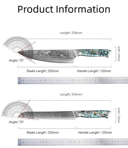 Factory wholesale High-quality professional chef kitchen <b>knife</b> set 67Layer Damascus steel VG10 With abalone shell resin handle - Product Image 6