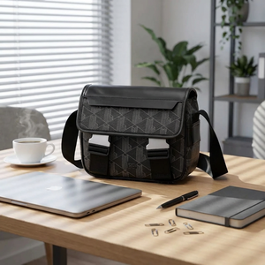 Sac à bandoulière vintage en cuir PU imperméable de luxe pour homme et femme, sac à bandoulière décontracté, sac messager latéral, logo personnalisé - Product Image 6