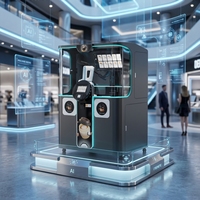 Mesin Penjual Kopi Otomatis AI Robot Barista Cerdas Pembuat Espresso Pintar SDK Layar Sentuh Manajemen Berbasis Cloud