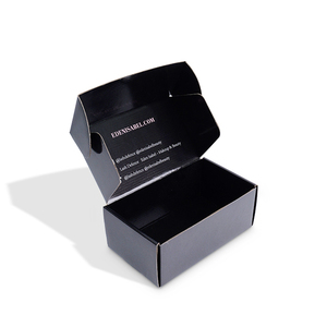 Boîte d'emballage d'expédition double noir brillant Matériaux recyclés à l'intérieur Matte Matt Lamination Gaufrage pour chaussettes - Product Image 3