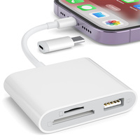 3'ü 1 Arada Çoklu Bağlantı Noktalı Adaptör Hub, SD/TF Kart Okuyucu ve USB OTG Bağlantı Noktası ile Dizüstü Bilgisayar ve Cep Telefonu için, Tak ve Çalıştır Özellikli