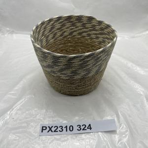 ตะกร้าซักผ้าทำจากเชือกฟางตะกร้าใส่ดอกไม้หญ้าทะเลใส่ของในบ้านทำจากผ้าฝ้าย - Product Image 6