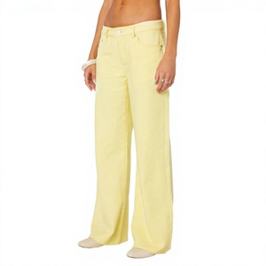 Jeans de Mezclilla para Mujer, Logotipo Personalizado, Cintura Media, Pierna Recta, Pierna Ancha, Estilo Boyfriend, Corte Regular, Ropa Casual de Calle, Transpirable, 100% Algodón - Product Image 2