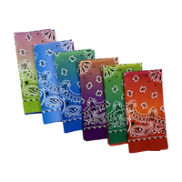 Ombre Multi-Colored Square 100% Cotton Bandanas Gradient Colors 22X22 Inch Paisley Scarf Headband Bandanas