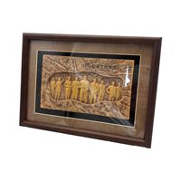 Cadre photo 3D personnalisé en or avec éclairage LED, boîte à ombre en bois, souvenir d'entreprise, cadeau d'entreprise, décoration artistique de bureau