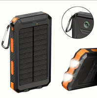 Petualangan Luar Ruangan dan Perjalanan  Power Bank Tenaga Surya 20000mAh Ringkas dengan Holder Micro USB & Type-C Tahan Air IP54 Pengisi Daya Tenaga Surya