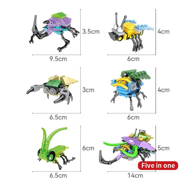 2024 Verbeteren Vier-Dimensionale Vermogen Natuurlijke Insecten Serie Volledige Set Van Modulaire Meubelen Bouwstenen Speelgoed Voor Kinderen