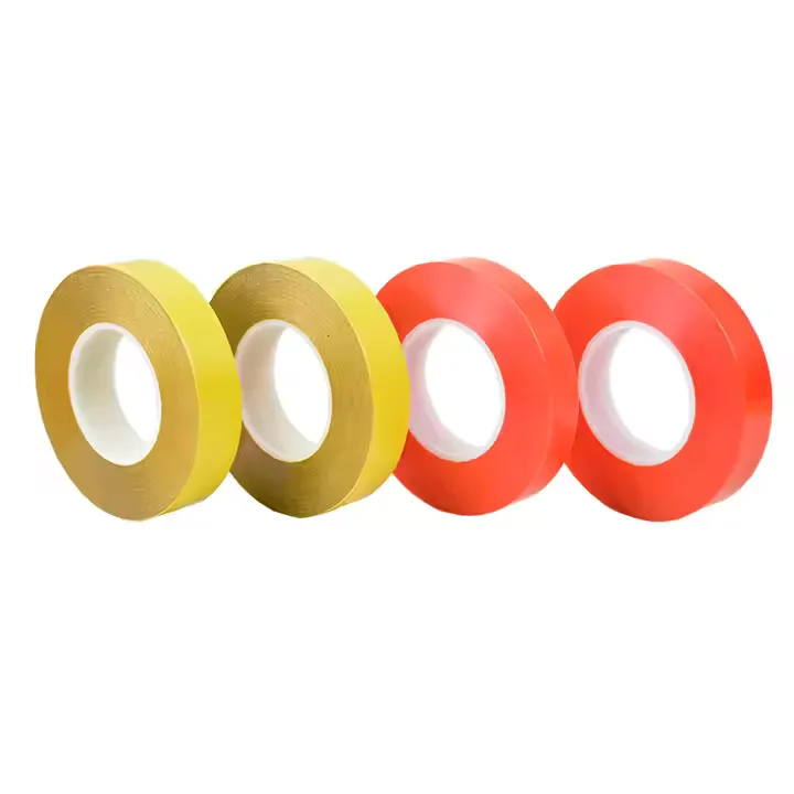 Super Strong Adhesive Solvent Acrylic glue Double Sided PET Adhesive Tape With Red release film liner