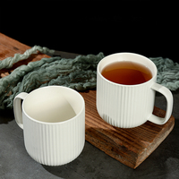 Elegance fine vente en gros pas cher 13oz verres usage quotidien bureau à domicile tasse à thé en vrac petite tasse à café en céramique blanche