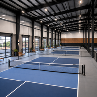 Structure en acier pour salle de pickleball intérieure, isolation PIR 100 mm, fabrication clé en main ISO9001
