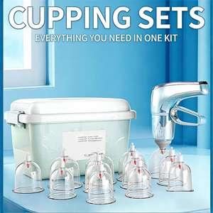 Vente chaude Ensemble de ventouses électriques de haute qualité à 12 pièces certifié CE Garantie de 3 ans pour le remodelage du corps Soulagement de la douleur - Product Image 1