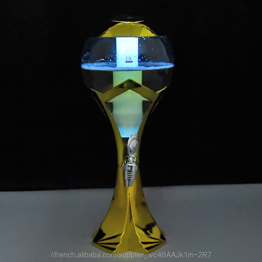 3 litres distributeur de bière de tube de glace projet led tour de bière glacière pour le vin de bière champagne