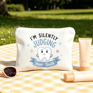 Sac cosmétique amusant avec motif de dents pour maman, filles, amies, cadeaux idéaux pour les voyages, anniversaires, sac cadeau pour femmes - Product Image 1