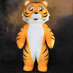 Funtoys 2m/2.6m充气棕色丹尼尔老虎吉祥物服装定制动物卡通猫角色扮演毛绒成人服装
