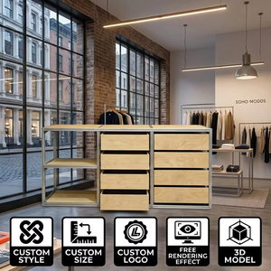 Présentoir de mode <span class=keywords><strong>pour</strong></span> showroom de vêtements, armoire de rangement design, vitrine professionnelle en profilé aluminium <span class=keywords><strong>pour</strong></span> <span class=keywords><strong>studio</strong></span> d'art - Product Image 1