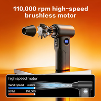 Souffleur d'air S8 110000 tr/min, moteur turbo sans balais 4 vitesses, ventilateur électrique à jet, lumière LED, affichage de la batterie, aspirateur de voiture sans fil à air comprimé