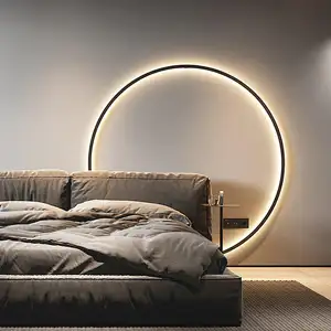 Designer Nordic Simple Art Circle Decorative Staircase Corridor Bedroom Headbed Modern Led Wall Lamp Indoor