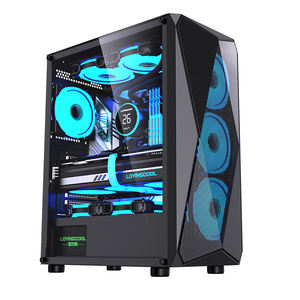 Lovingcool <span class=keywords><strong>prix</strong></span> d'usine pleine <span class=keywords><strong>tour</strong></span> ATX/MATX/ITX boîtier de bureau de jeu PC avec USB3.0 panneau latéral en verre trempé armoire PC - Product Image 1