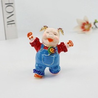 SHINNYGIFTS Boîte à Bijoux en Métal Plaqué Or avec Émail, Figurine Singe, Strass et Design Sucette pour Feng Shui - Vente en Gros